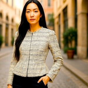 Rebecca Taylor Cream and Black Blazer